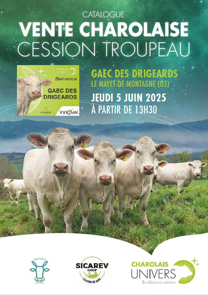 Couverture vente aux enchères cheptel GAEC des Drigeards